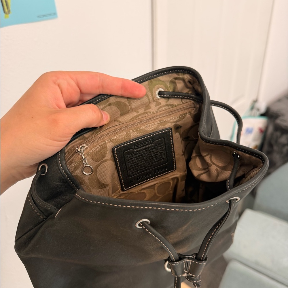 Coach Black Leather Backpack - Picture 8 of 10